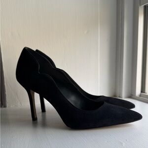 Saks Fifth Avenue Black Suede Heels